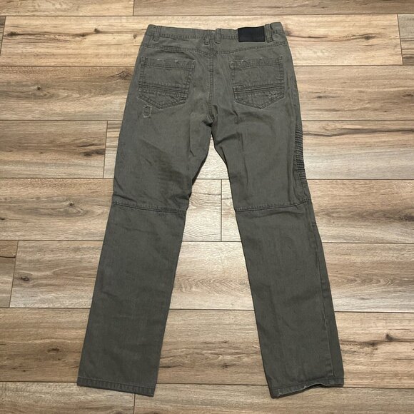 Men's Southpole Distressed Denim Jeans SZ 34x32 Green Modern Cotton Straight - Picture 10 of 12